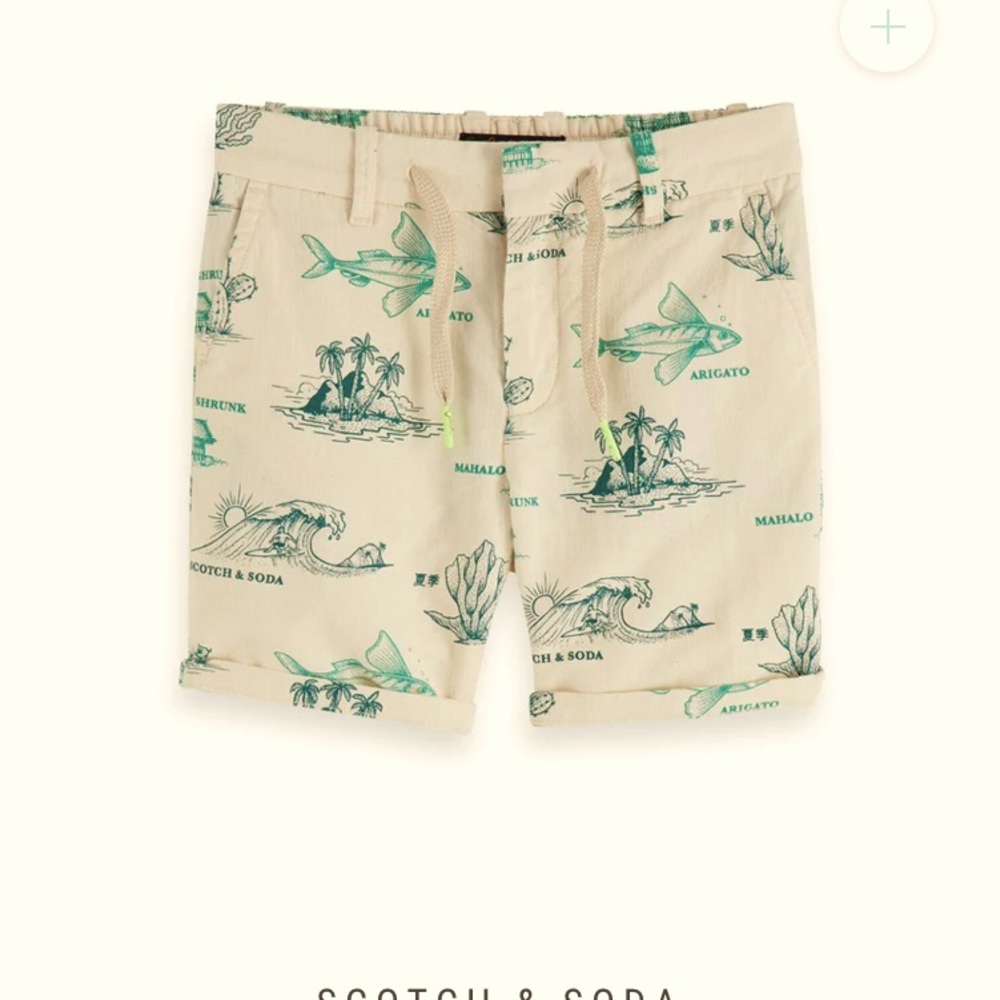 NWT Scotch Shrunk ocean print Bermudas
